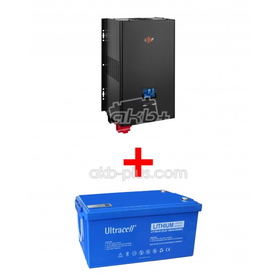 Комплект резервного живлення LogicPower 2,5кВт/ Ultracell LiFePO4 24В 100Aг 2,56kВт  - купить